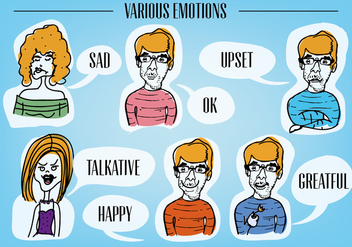 Free Various Emotion Faces Vector Background - vector #345309 gratis