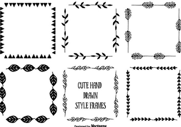 Hand Drawn Style Frame Set - Free vector #345419