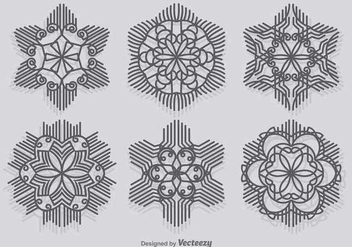 Modern Snowflakes - Kostenloses vector #346079