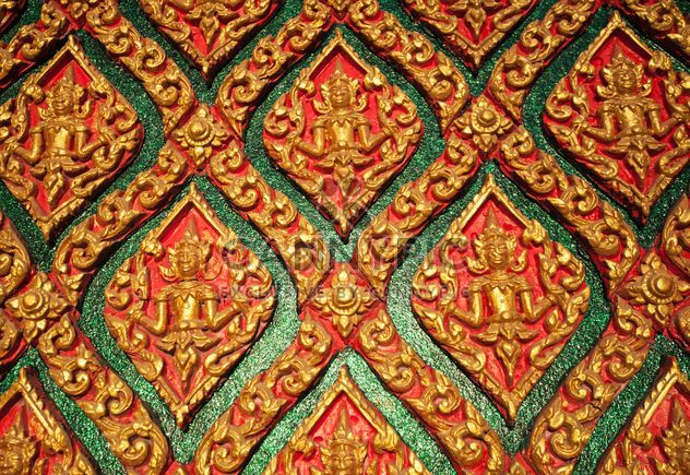 Art pattern stucco gold red temple wall - image gratuit #347289 