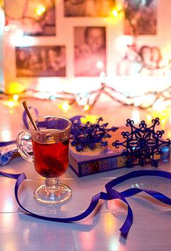Hot tea and Christmas decorations - Free image #347989