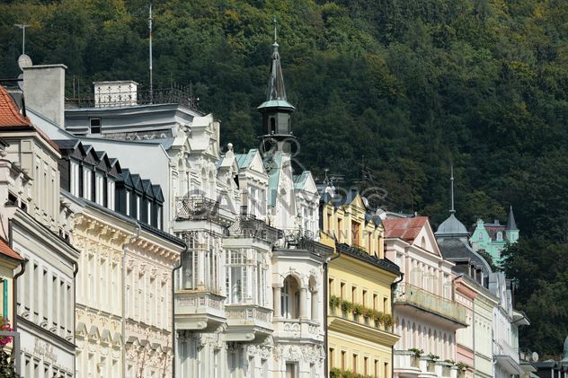 Facades of houses in Karlovy Vary - бесплатный image #348509