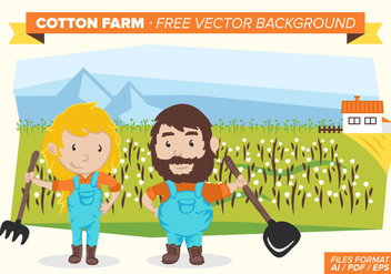 Cotton Farm Free Vector Background - vector gratuit #348839 