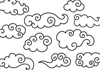 Free Chinese Clouds Vectors - бесплатный vector #349309