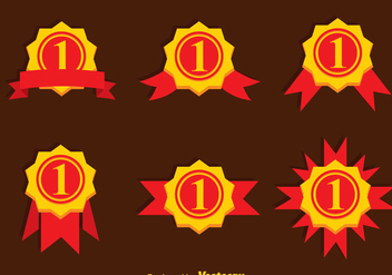 First Place Ribbon Gold Icons - Free vector #349359
