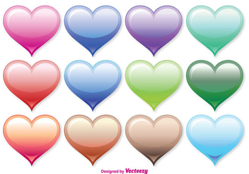 Assorted Color Heart Vector Set - Free vector #349819