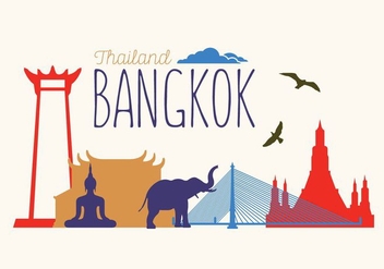 Vector Illustration of Bangkok - Free vector #351789