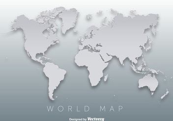 World Map 3D Silhouette Vector - Free vector #351869