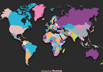 World Map Silhouette Vector - vector #351929 gratis