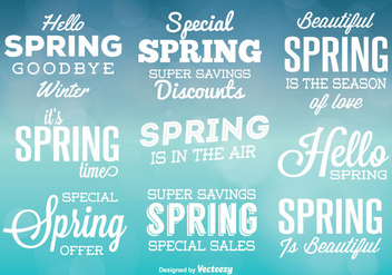 Typographic Spring Vector Labels - vector #352269 gratis