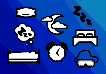 Mattress Sleep Nights Icons Vector - Kostenloses vector #353019