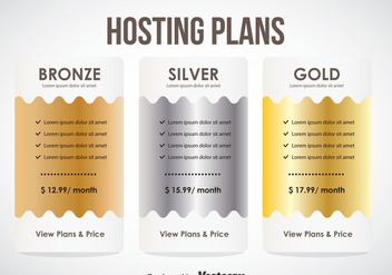Hosting Plans Pricing Tbale Template Vector - vector #353349 gratis