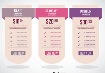 Pricing Table Banner Template - vector #353359 gratis