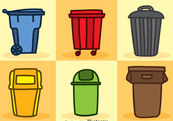 Dumpster Cartoon Icons Vector Sets - Free vector #353439