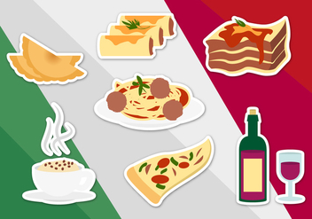 Italian Food Illustrations Vector - vector gratuit #353669 