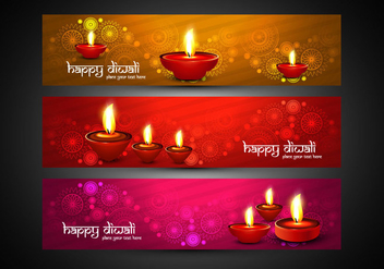 Colorful Diwali Headers - бесплатный vector #354379
