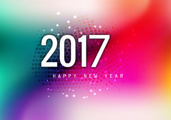 Beautiful Happy New Year 2017 Card - vector gratuit #354399 