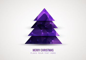 Purple Low Polygon Style Christmas Tree - Kostenloses vector #354469