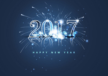 Happy New Year 2017 With Fire Cracker - vector #354609 gratis