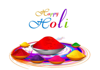 Colorful Holi Powder Color On White Background - Kostenloses vector #354619