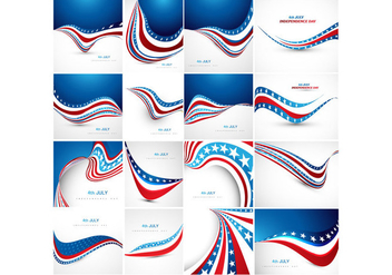 Various Banner Of American Flag - vector gratuit #354719 