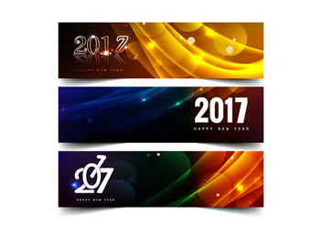 Set Of New Year 2017 Banners - бесплатный vector #354759