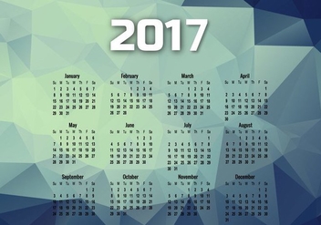 Year 2017 Calendar With Months - бесплатный vector #354789