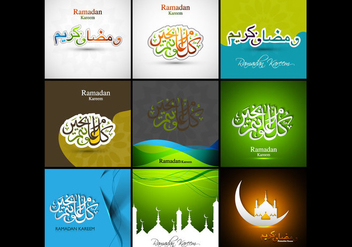 Collection Of Ramadan Kareem Card - Free vector #354839