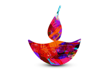 Colorful Diwali Diya - бесплатный vector #355019