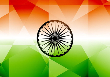 Indian Flag With Polygon Shape - Kostenloses vector #355029
