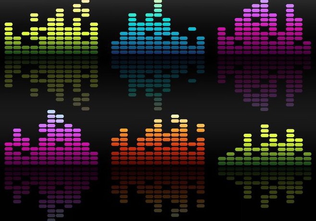 Free Vector Bright Equalizers Over Black Background - Free vector #355269