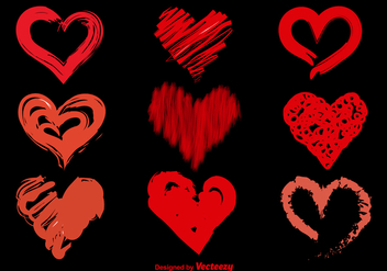 Hand Drawn Sketchy Vector Hearts - vector #355339 gratis