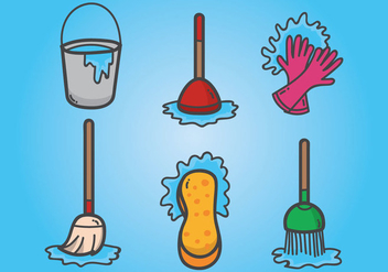 Spring Cleaning Vectors - Free vector #355849