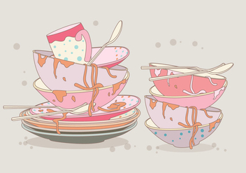 Dirty Dishes Vector - vector #355989 gratis