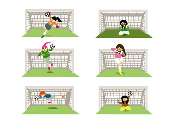 Female Goal Keepers Vector - Kostenloses vector #356979
