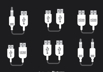 Wire Cable Adapter Icons Vector - бесплатный vector #357339
