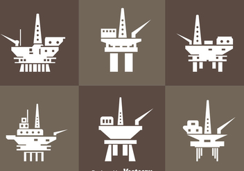 Oil Rig Offshore Icons - Free vector #358399
