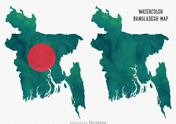 Free Vector Watercolor Bangladesh Map - vector gratuit #359309 