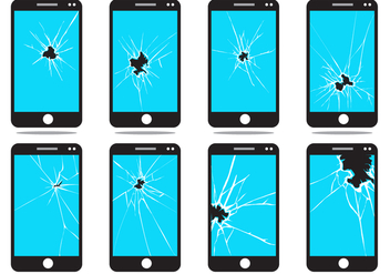 Broken Phone Screen Vector Set - бесплатный vector #359369