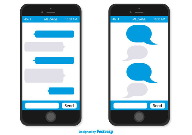 Smartphone With Message Bubbles - vector gratuit #359589 