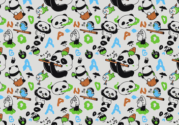 Vector Seamless Panda Pattern - vector gratuit #360589 