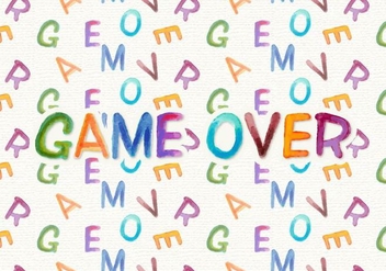 Game Over Free Watercolor Vector Background - vector gratuit #360629 