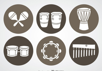 Percussion Instrument Icons - vector gratuit #361029 