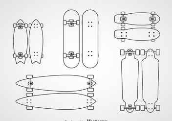 Skateboard Outline Icons - vector gratuit #361209 