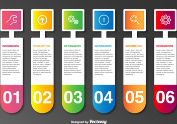 Vector Labels With Icons And 6 Steps - Kostenloses vector #361319
