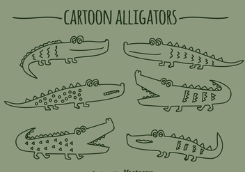 Cartoon Alligator Hand Draw Sets - vector gratuit #362199 