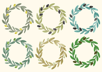 Vector Olive Wreath - бесплатный vector #362539