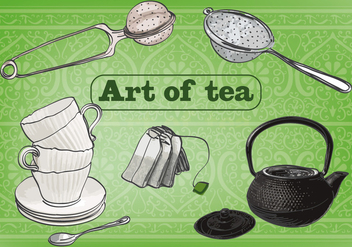Free Art of Tea Vector Background - Kostenloses vector #362919