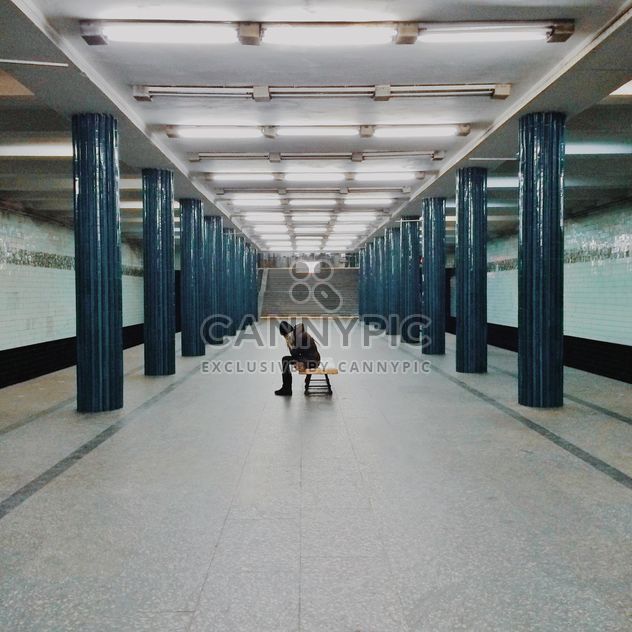 Girl waiting for train at subway station - Free image #363669