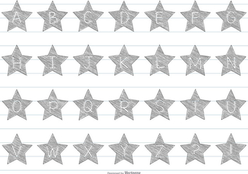 Hand Drawn Star Alphabet - vector gratuit #363999 